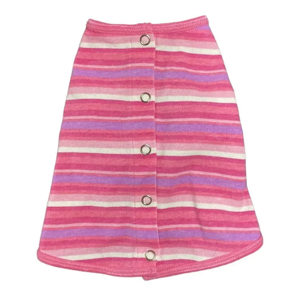 Pink Striped Knit Dog Shirt